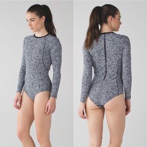 Lululemon & Go Til Dawn Bodysuit Flashback Static Black and White